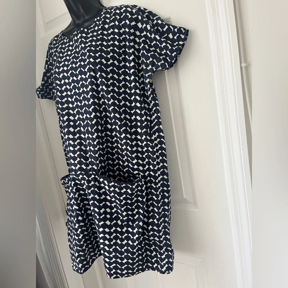 COS A-line Dress Lagenlook Geometric Print front pockets 100% Cotton sz XS - Picture 11 of 12
